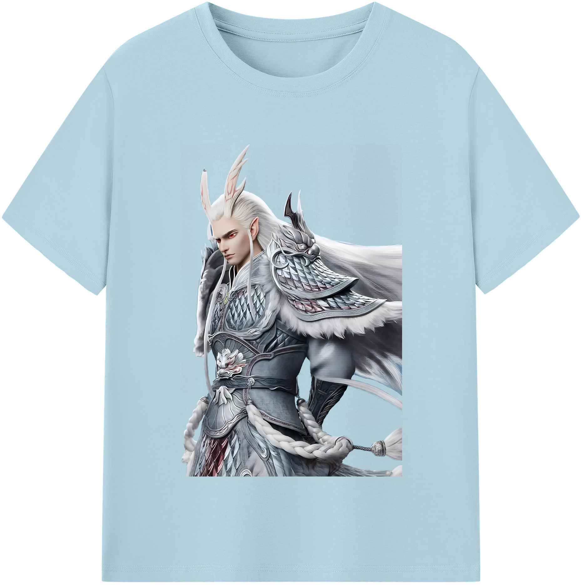 （画像用） Ne Zha 2 ナタ 魔童の大暴れ 綿100％半袖Tシャツ（フロントプリント）
